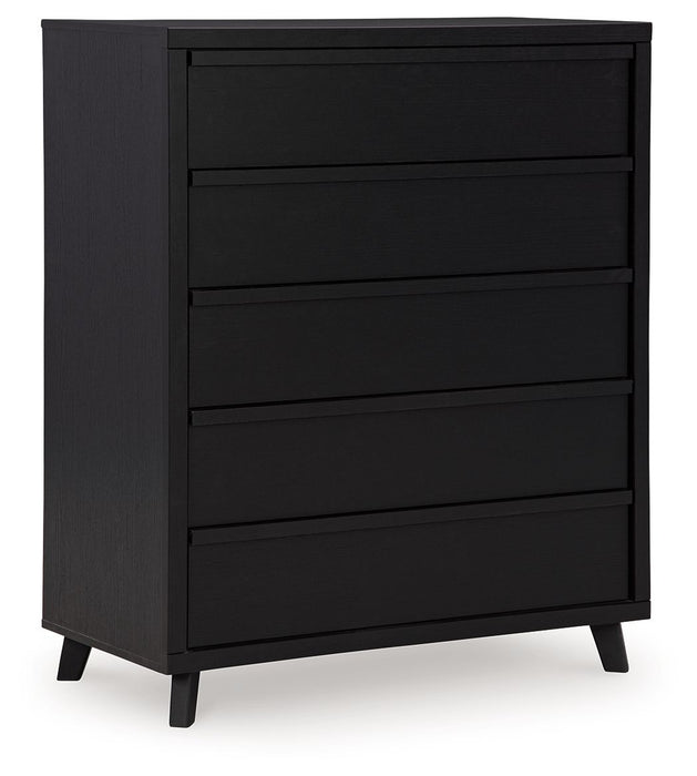 Danziar - Black - Five Drawer Wide Chest Sacramento Furniture Store Furniture store in Sacramento