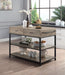 Macaria - Kitchen Island - Rustic Oak & Black Finish - 36" Sacramento Furniture Store Furniture store in Sacramento