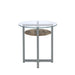 Janette - End Table - Weathered Oak, Black Nickel & Clear Glass Sacramento Furniture Store Furniture store in Sacramento