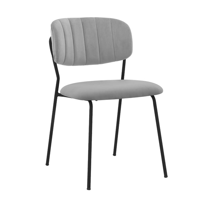 Carlo - Velvet And Metal Dining Room Chairs (Set of 2) - Gray