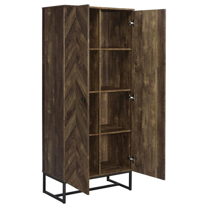 Carolyn - 2-Door Accent Cabinet - Rustic Oak And Gunmetal - Wood Sacramento Furniture Store Furniture store in Sacramento