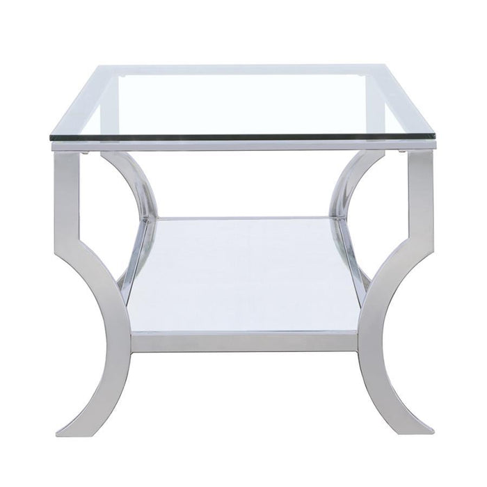 Saide - Rectangular Coffee Table With Mirrored Shelf - Chrome Sacramento Furniture Store Furniture store in Sacramento