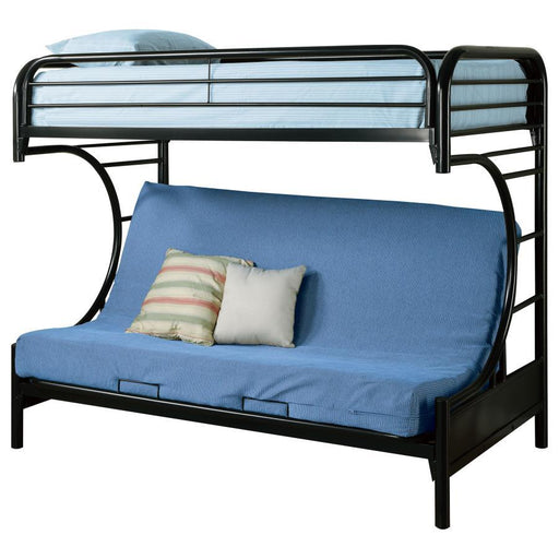 Montgomery - Twin Over Futon Bunk Bed - Glossy Black Sacramento Furniture Store Furniture store in Sacramento