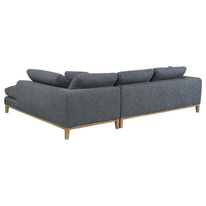 Persia - Upholstered Track Arm Sectional Sofa - Gray