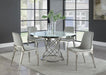 Irene - Round Glass Top Dining Table - White And Chrome Sacramento Furniture Store Furniture store in Sacramento