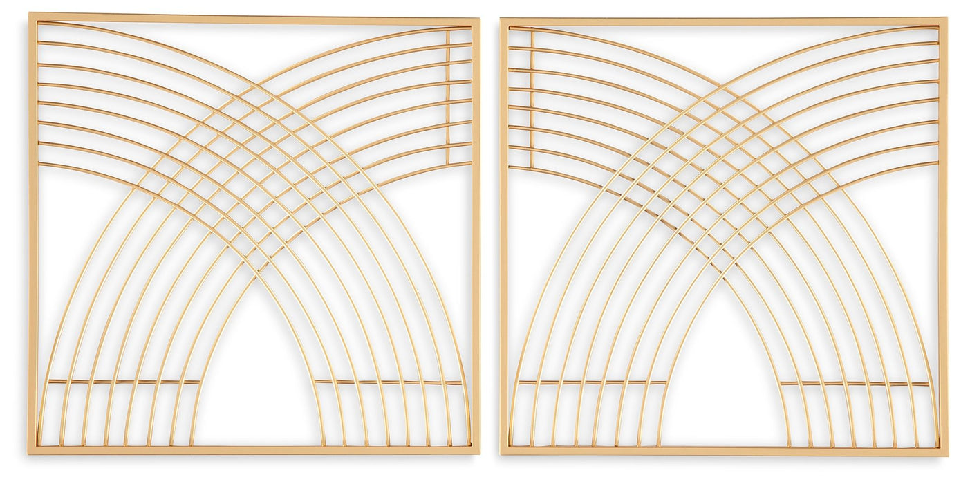 Dalkins - Gold Finish - Wall Decor Set (Set of 2) Sacramento Furniture Store Furniture store in Sacramento