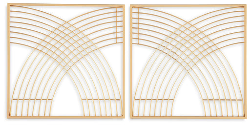 Dalkins - Gold Finish - Wall Decor Set (Set of 2) Sacramento Furniture Store Furniture store in Sacramento