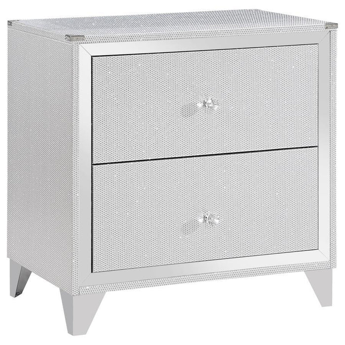 Larue - 2-Drawer Nightstand With USB Port - Silver Sacramento Furniture Store Furniture store in Sacramento