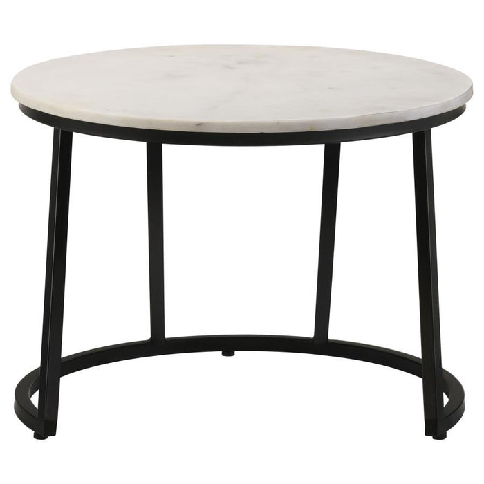 Miguel - Round Accent Table With Marble Top - White And Black Sacramento Furniture Store Furniture store in Sacramento