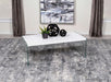 Opal - Rectangular Coffee Table With Clear Glass Legs - White High Gloss Sacramento Furniture Store Furniture store in Sacramento