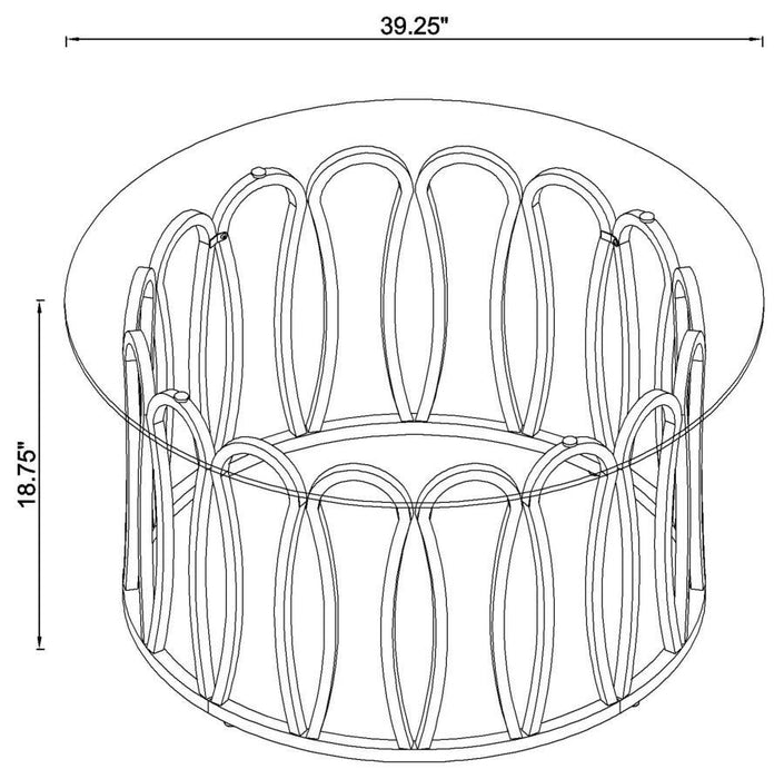 Monett - Round Coffee Table - Chocolate Chrome And Clear Sacramento Furniture Store Furniture store in Sacramento