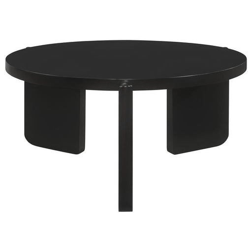Cordova - Round Solid Wood Coffee Table - Black Sacramento Furniture Store Furniture store in Sacramento