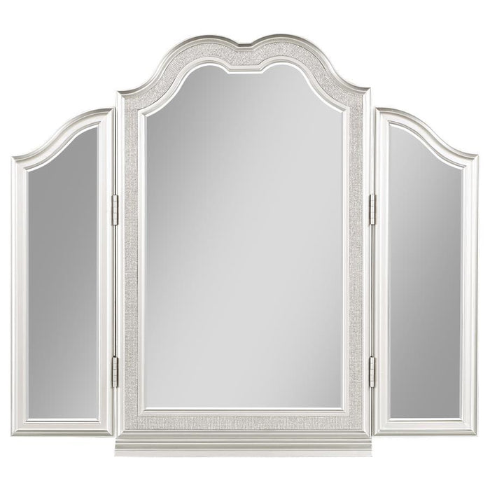 Evangeline - Vanity Mirror With Faux Diamond Trim - Silver Sacramento Furniture Store Furniture store in Sacramento