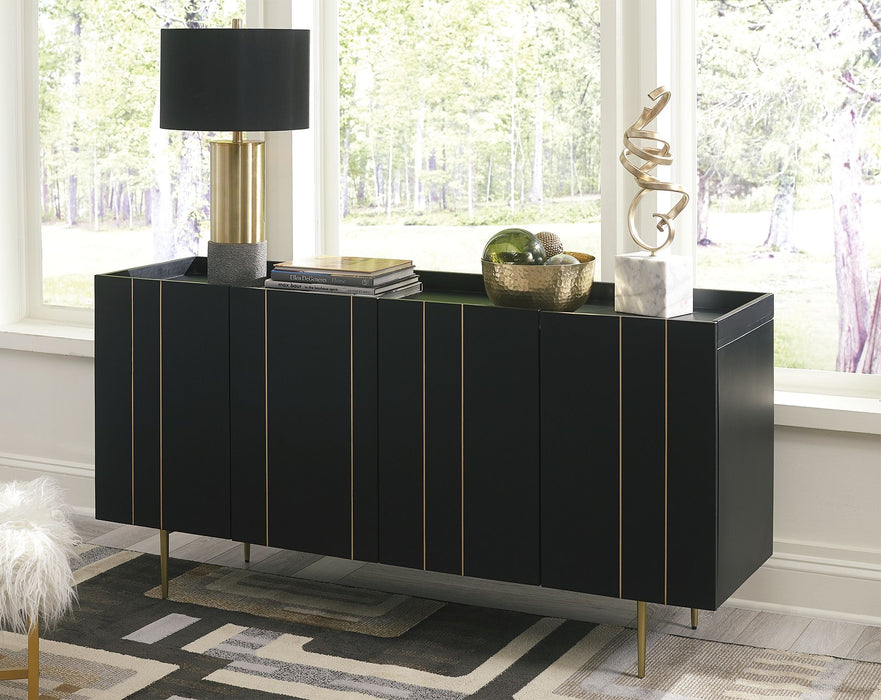 Brentburn - Black / Gold Finish - Accent Cabinet Sacramento Furniture Store Furniture store in Sacramento