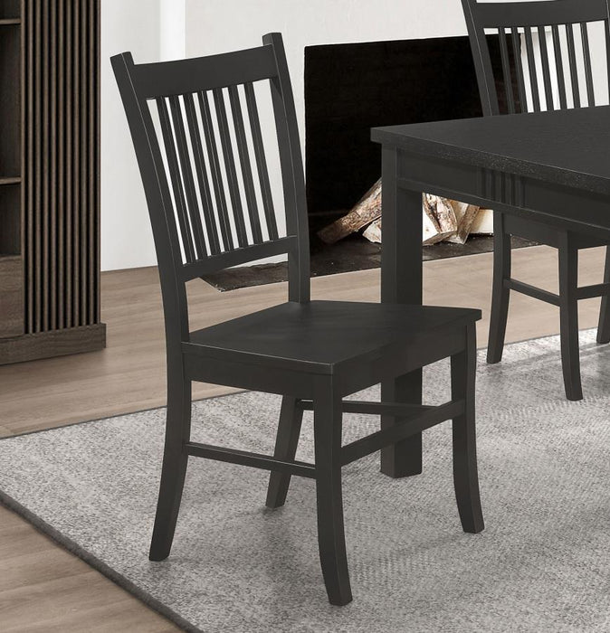 Marbrisa - Slat Back Dining Side Chair (Set of 2) - Matte Black