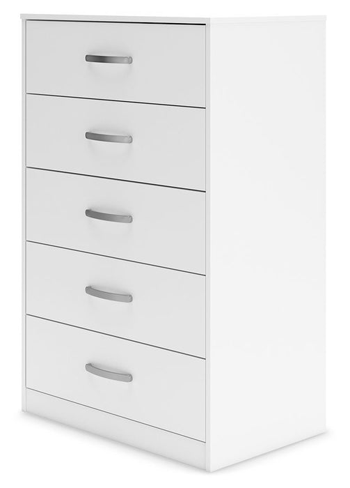 Flannia - White - Five Drawer Chest - 46" Height Sacramento Furniture Store Furniture store in Sacramento