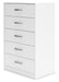 Flannia - White - Five Drawer Chest - 46" Height Sacramento Furniture Store Furniture store in Sacramento