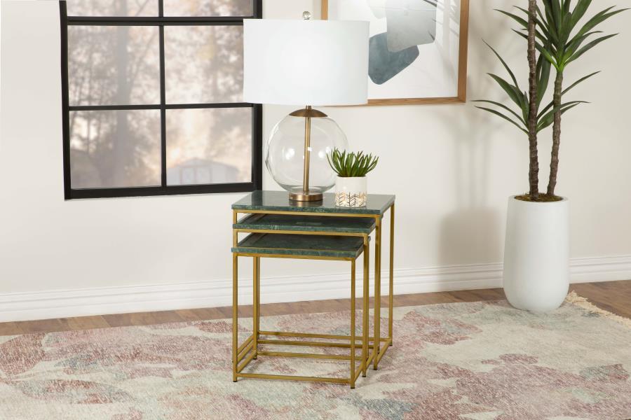 Medora - 3-Piece Nesting Table With Marble Top Sacramento Furniture Store Furniture store in Sacramento