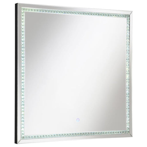 Noelle - Square Wall Mirror With Led Lights - Silver Sacramento Furniture Store Furniture store in Sacramento