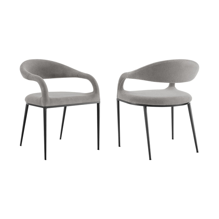 Morgan - Upholstered Dining Chair (Set of 2) - Matte Black Legs