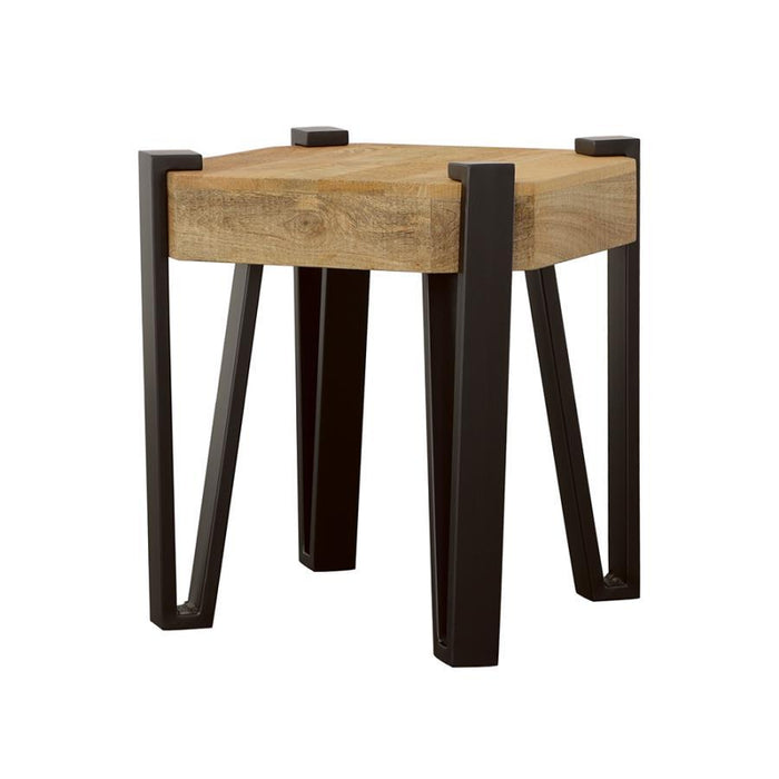 Winston - Wooden Square Top End Table - Natural And Matte Black Sacramento Furniture Store Furniture store in Sacramento