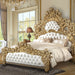 Bernadette - Eastern King Bed - White PU & Gold Finish Sacramento Furniture Store Furniture store in Sacramento