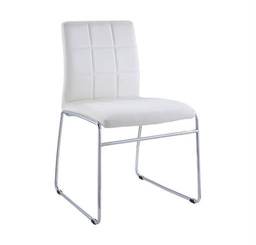 Gordie - Side Chair (Set of 2) - White PU & Chrome Sacramento Furniture Store Furniture store in Sacramento