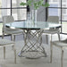 Irene - Round Glass Top Dining Table - White And Chrome Sacramento Furniture Store Furniture store in Sacramento