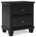 Lanolee - Black - Two Drawer Nightstand Sacramento Furniture Store Furniture store in Sacramento