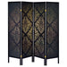 Haidera - 4-panel Damask Pattern Folding Screen - Black Sacramento Furniture Store Furniture store in Sacramento