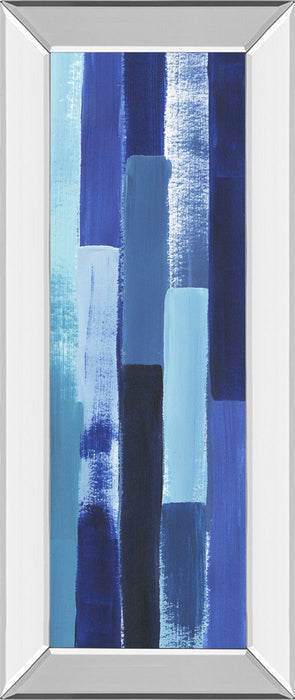 Azule Waterfall Il By Grace Popp - Mirror Framed Print Wall Art - Blue