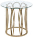 Monett - Round End Table - Chocolate Chrome And Clear Sacramento Furniture Store Furniture store in Sacramento