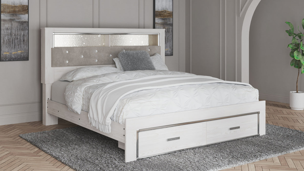 Altyra - White - King Upholstered Bookcase Bed With Storage Sacramento Furniture Store Furniture store in Sacramento