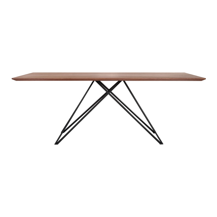 Modena - Contemporary Dining Table - Matte Black / Walnut Wood