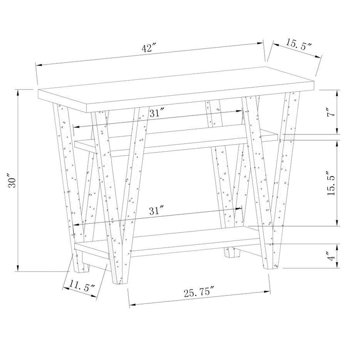 Stevens - V-Shaped Sofa Table - Black And Antique Gray Sacramento Furniture Store Furniture store in Sacramento