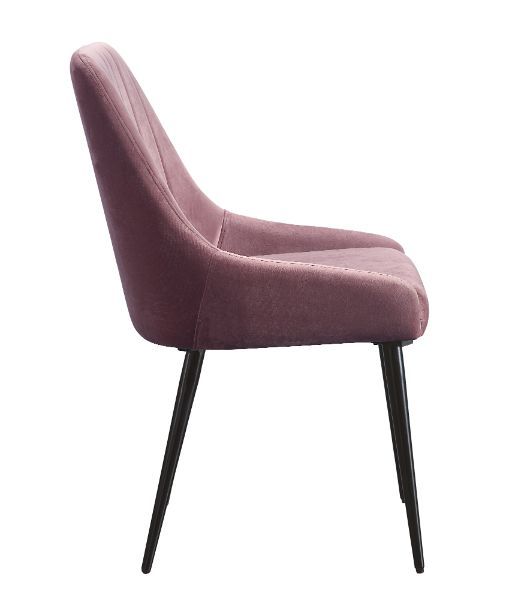 Caspian - Side Chair (Set of 2) - Pink Fabric & Black Finish Sacramento Furniture Store Furniture store in Sacramento