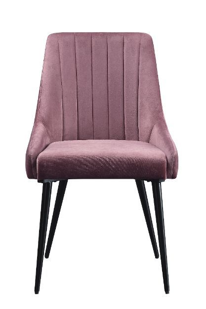 Caspian - Side Chair (Set of 2) - Pink Fabric & Black Finish Sacramento Furniture Store Furniture store in Sacramento