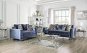 Jodie - Loveseat - Satin Blue / Silver Sacramento Furniture Store Furniture store in Sacramento