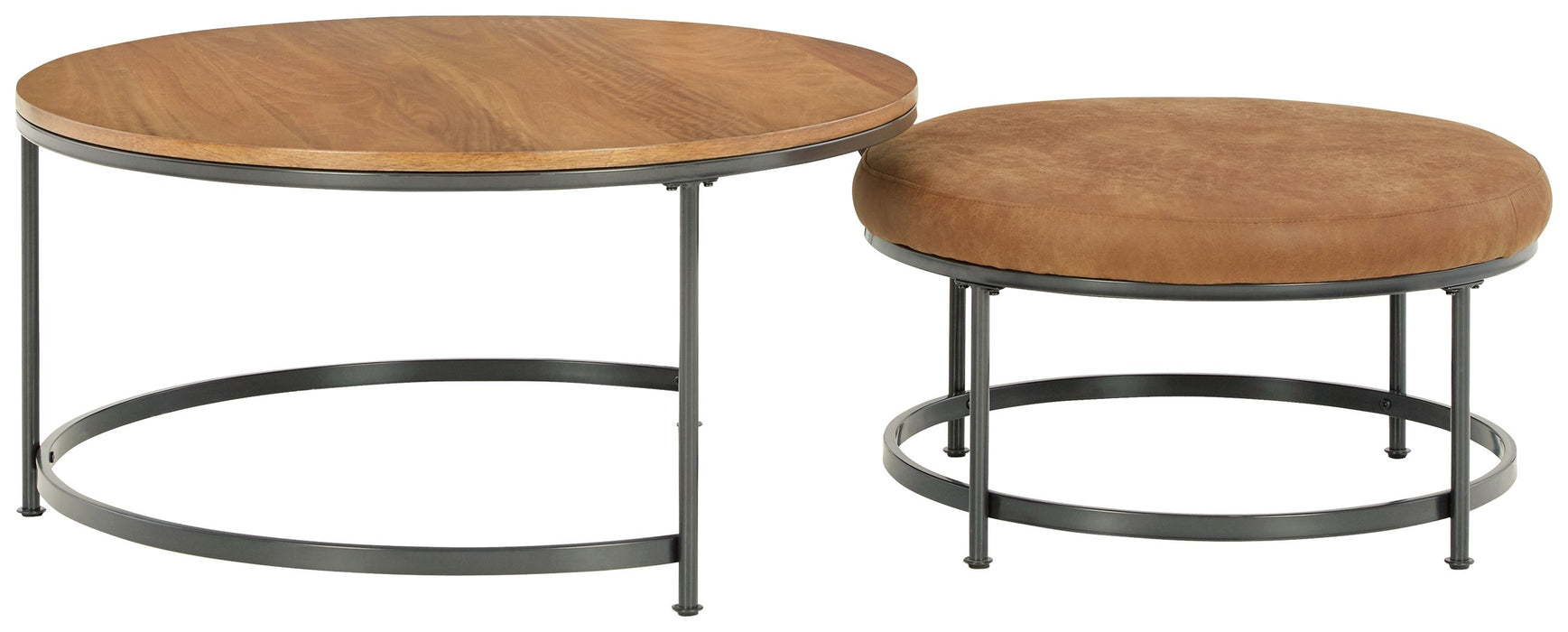 Drezmoore - Light Brown / Black - Nesting Cocktail Tables (Set of 2) Sacramento Furniture Store Furniture store in Sacramento