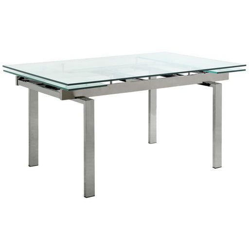 Wexford - Glass Top Dining Table With Extension Leaves - Chrome Sacramento Furniture Store Furniture store in Sacramento