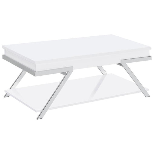 Marcia - Lift Top Coffee Table - White High Gloss Sacramento Furniture Store Furniture store in Sacramento