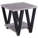 Stevens - V-Shaped End Table - Black And Antique Gray Sacramento Furniture Store Furniture store in Sacramento