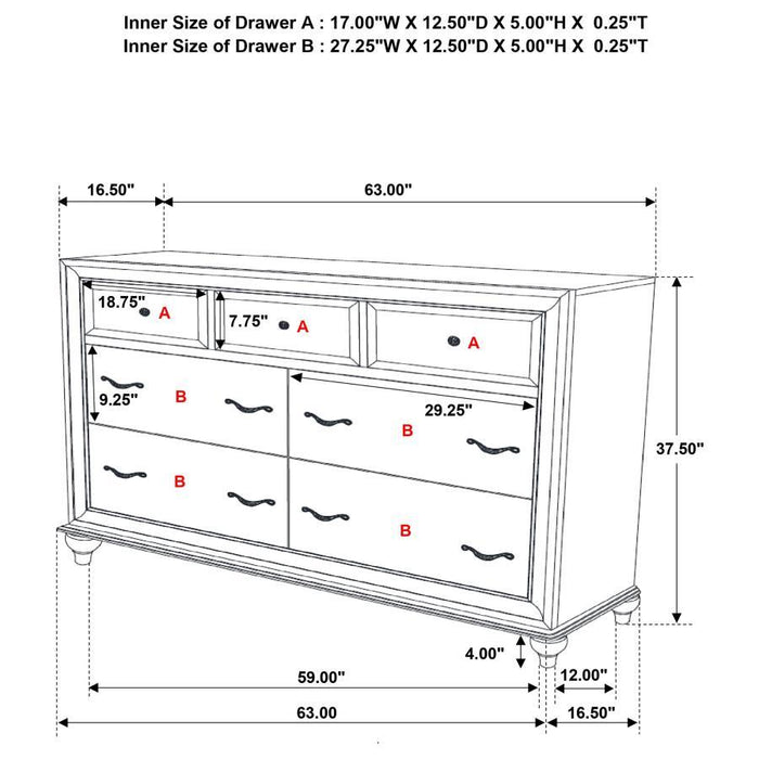 Barzini - 7-drawer Dresser Sacramento Furniture Store Furniture store in Sacramento