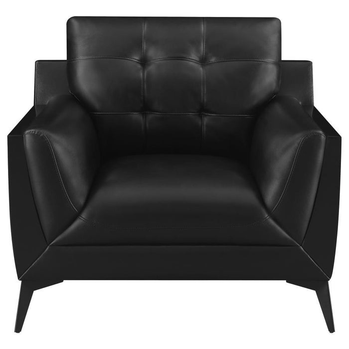 Moira - Upholstered Tufted Chair With Track Arms - Black Sacramento Furniture Store Furniture store in Sacramento