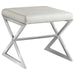 Rita - X-Cross Square Ottoman - White And Chrome Sacramento Furniture Store Furniture store in Sacramento