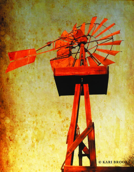 Small - Chip's Windmill By Kari Brooks - Red