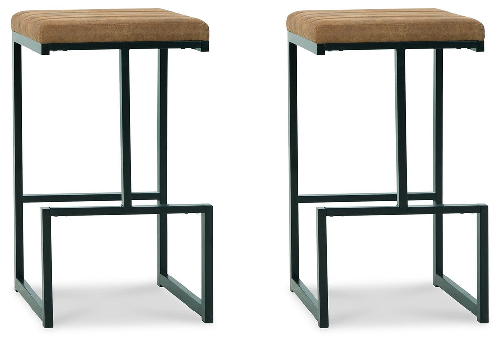 Strumford - Caramel / Black - Tall Uph Barstool (Set of 2) Sacramento Furniture Store Furniture store in Sacramento