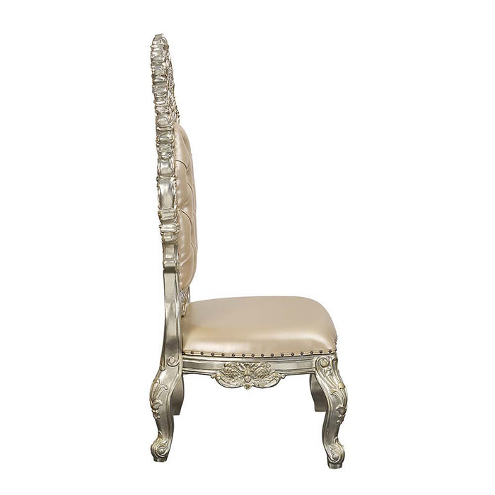 Sorina - Side Chair (Set of 2) - PU & Antique Gold Finish Sacramento Furniture Store Furniture store in Sacramento