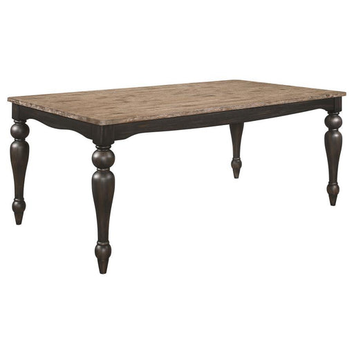 Bridget - Rectangular Dining Table - Brown Brushed And Charcoal Sandthrough Sacramento Furniture Store Furniture store in Sacramento