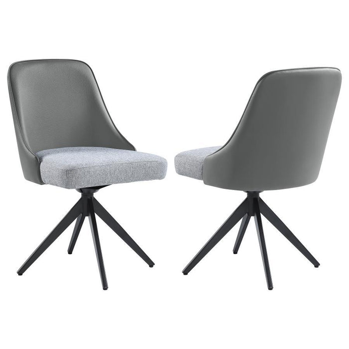 Paulita - Upholstered Swivel Side Chairs (Set of 2) - Gray And Gunmetal Sacramento Furniture Store Furniture store in Sacramento
